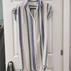 Linen striped dress
